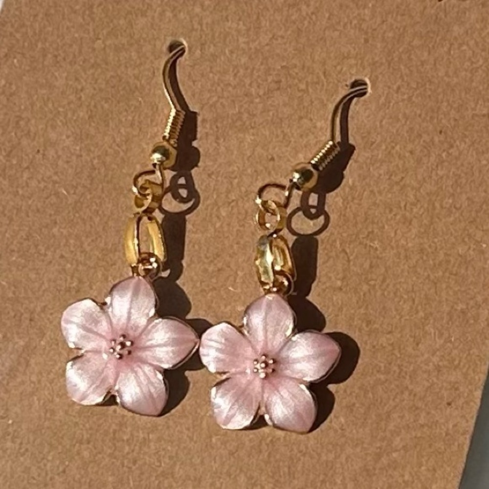 Beautiful Pink Flower Dangles